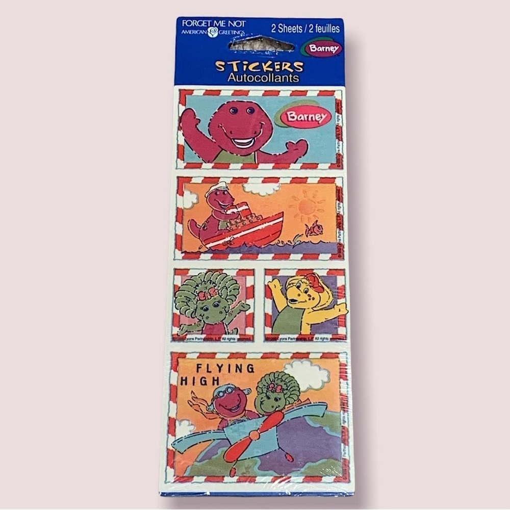 Vintage 2000 Barney Stickers Pack Rare Collectible NOS Sealed Arts & Crafts New